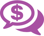 Icon of comment bubble with dollar sign