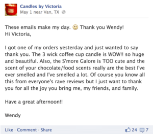 Candles by Victoria Facebook Page